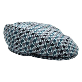 Kangol Blue Tweed Jacquard Knitted Flatcap