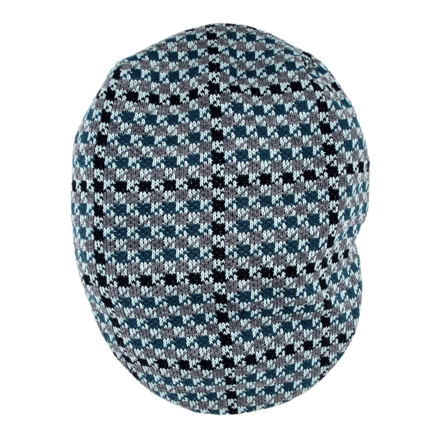 Kangol Blue Tweed Jacquard Knitted Flatcap