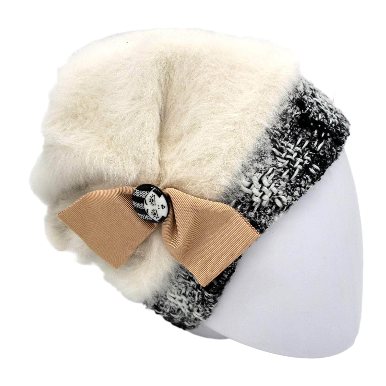 Valerie Carona Cream Cloche Hat