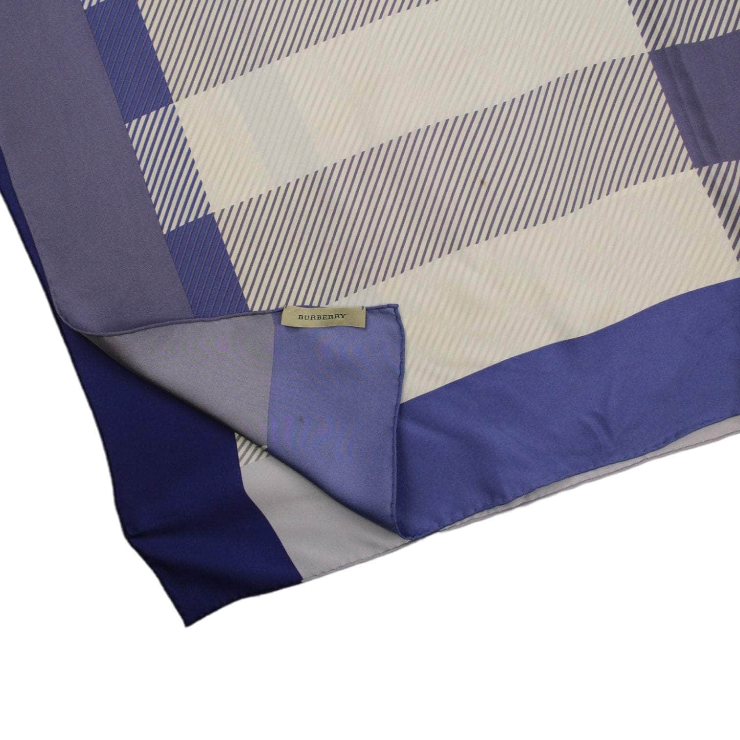 Vintage Burberry Blue Chequerboard Silk Scarf