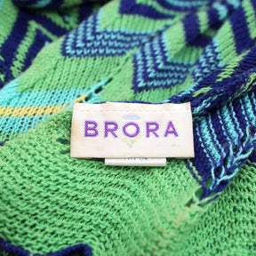 Brora Green & Blue ZigZag Knited Scarf