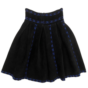 Maje Black Fleece Pleated Skirt