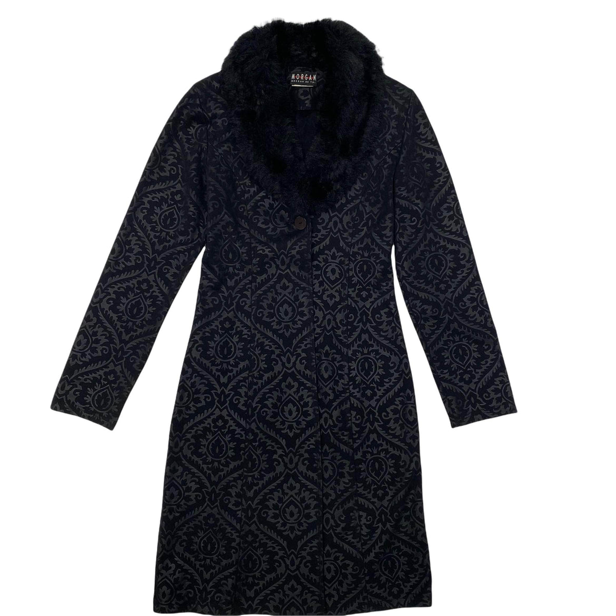 Morgan Black Jacquard Longline Jacket