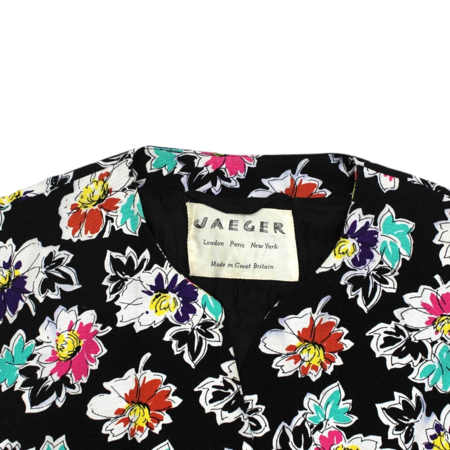 Jaeger Black Floral Cropped Jacket