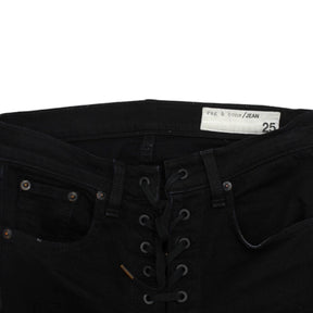 Rag & Bone Black Lace-Up Fly Jeans
