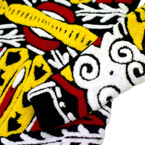 Kix Black, Yellow, Red & White Boucle Relief Dress