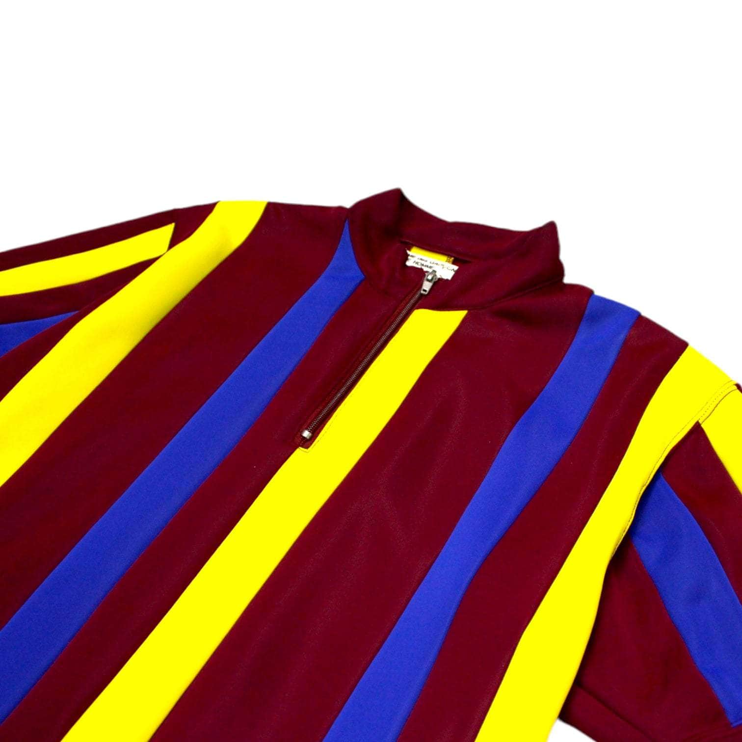 Comme des Garcons Burgundy Striped Cycle Style Top