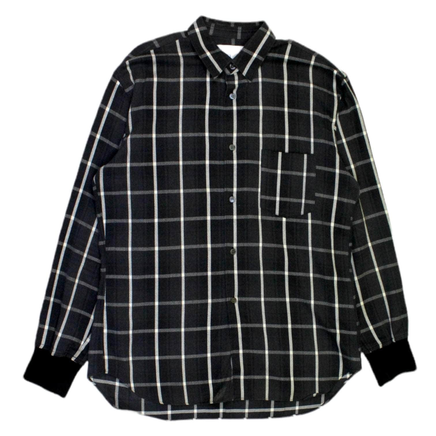 Comme des Garcons Grey Check Ribbed Cuff Shirt