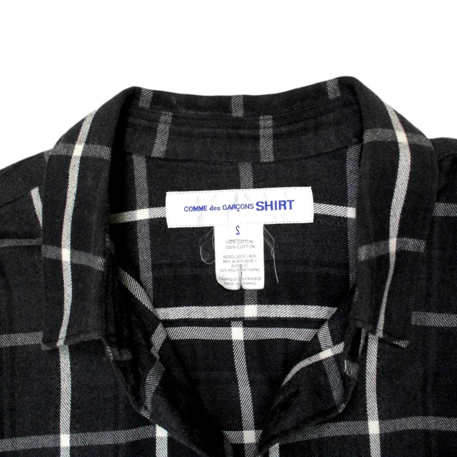 Comme des Garcons Grey Check Ribbed Cuff Shirt