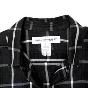 Comme des Garcons Grey Check Ribbed Cuff Shirt