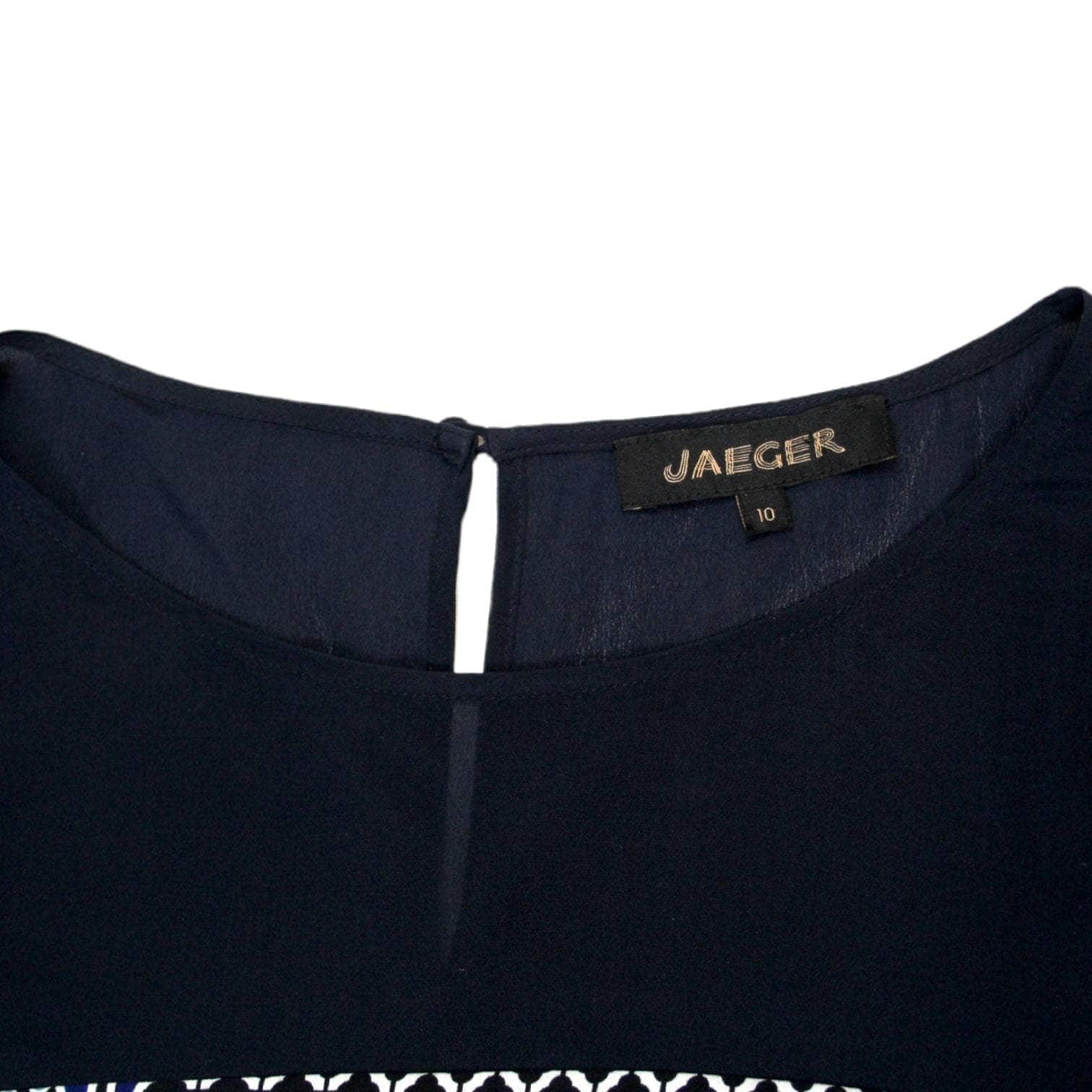 Jaeger Navy Paisley Silk Dress