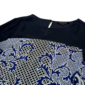 Jaeger Navy Paisley Silk Dress