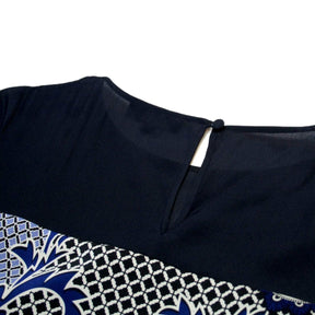 Jaeger Navy Paisley Silk Dress
