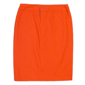 Chanel Orange Waffle Pencil Skirt