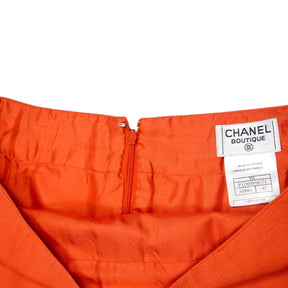 Chanel Orange Waffle Pencil Skirt