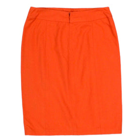 Chanel Orange Waffle Pencil Skirt