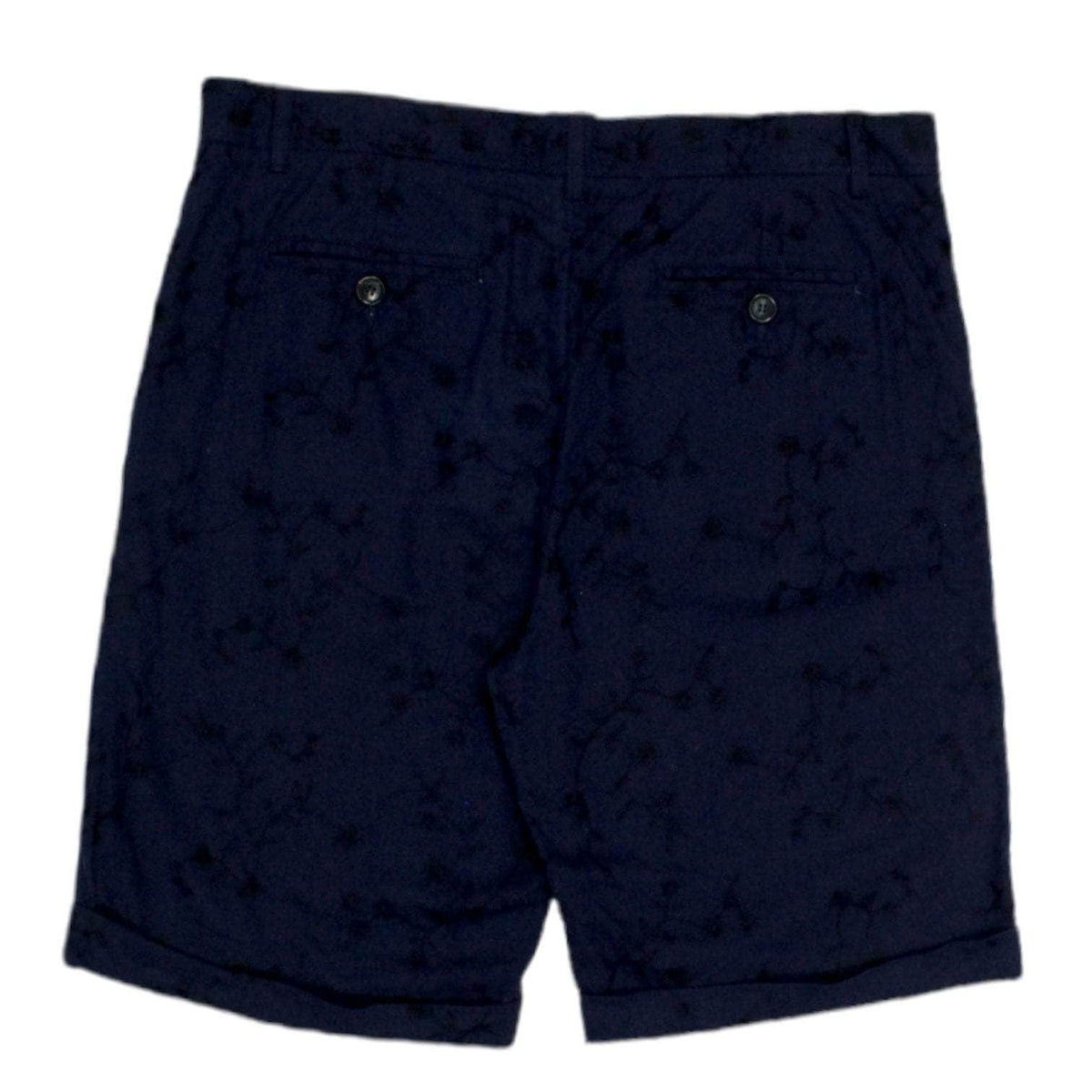 Villain UK 36 Navy Floral Embroidered Shorts