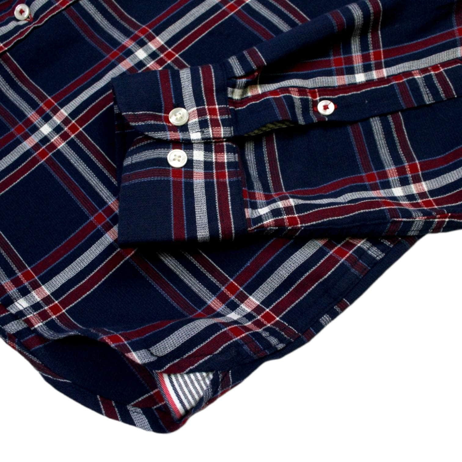 Tommy Hilfiger Navy Plaid Textured Shirt