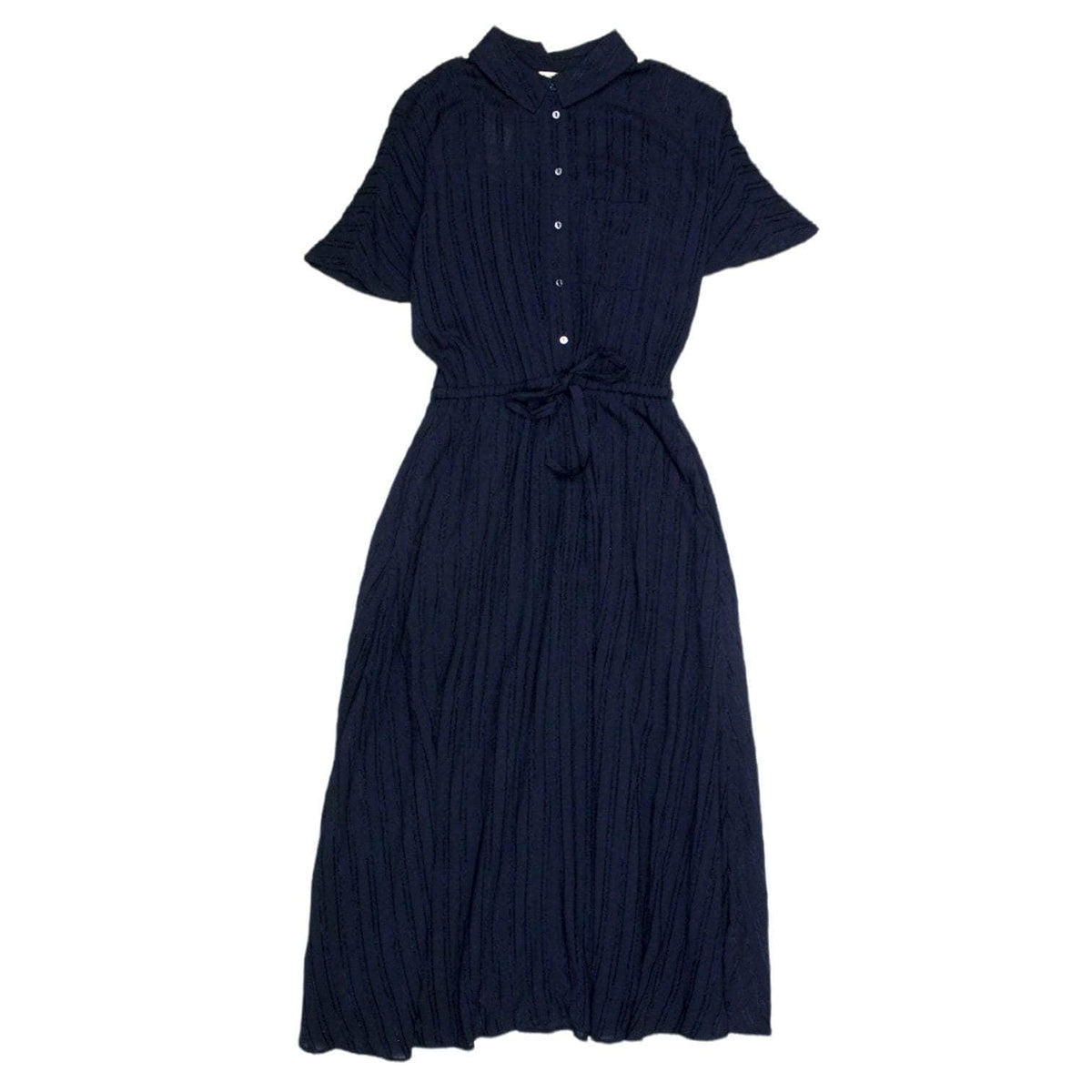 Hush Midnight Blue Textured Stripe Dress