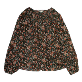 Hush Green Floral Shirred Blouse