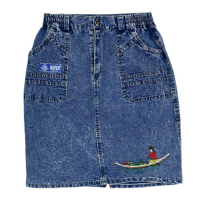 Vintage Rifie Blue Denim Mini Skirt