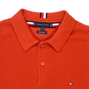 Tommy Hilfiger Orange Basketweave Polo Shirt