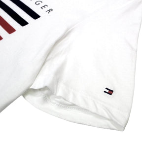 Tommy Hilfiger White Velvet Flag Logo T-Shirt