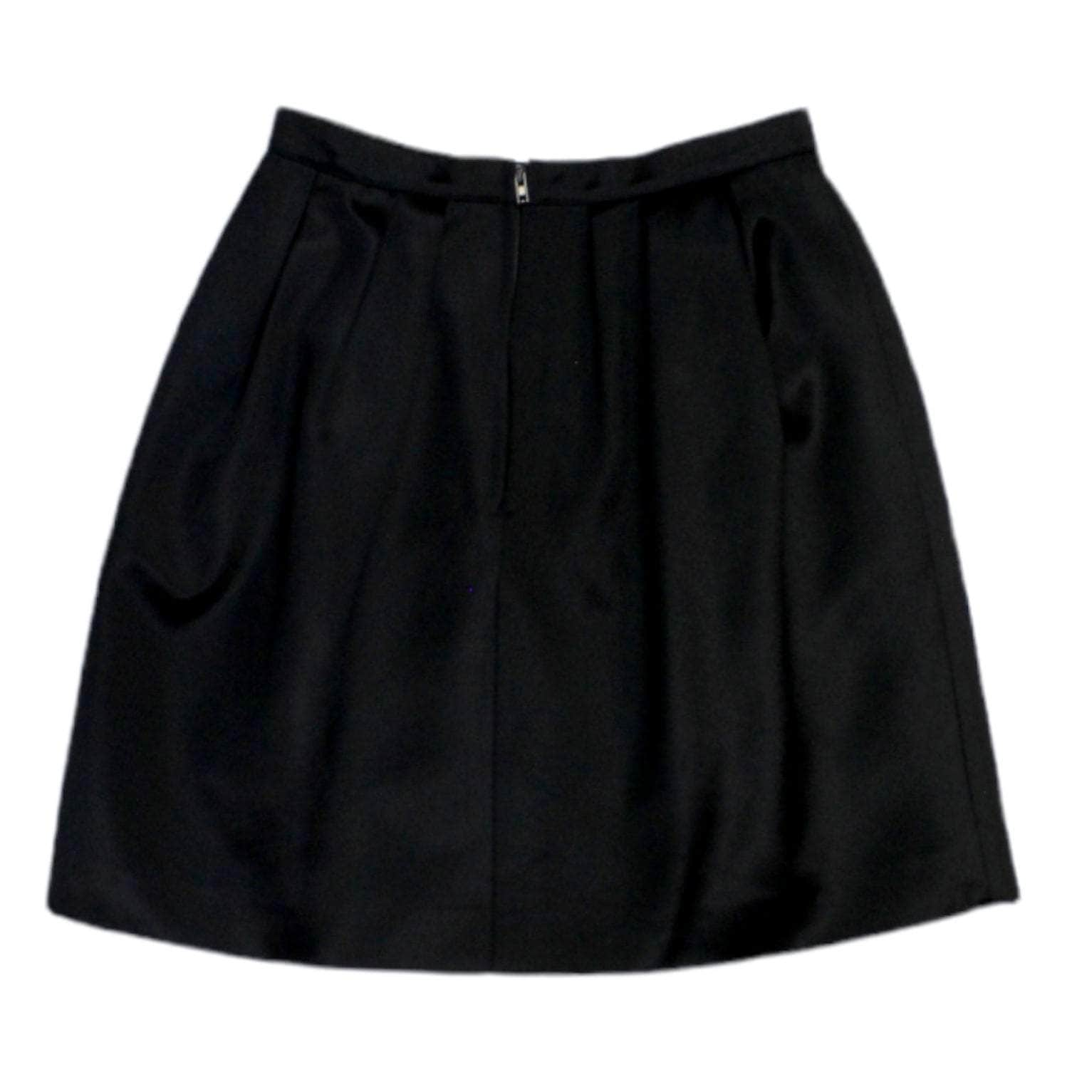 Miu Miu Black Satin Pleated Mini Skirt