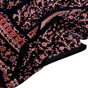 Sea Navy & Red Paisley Silk Top