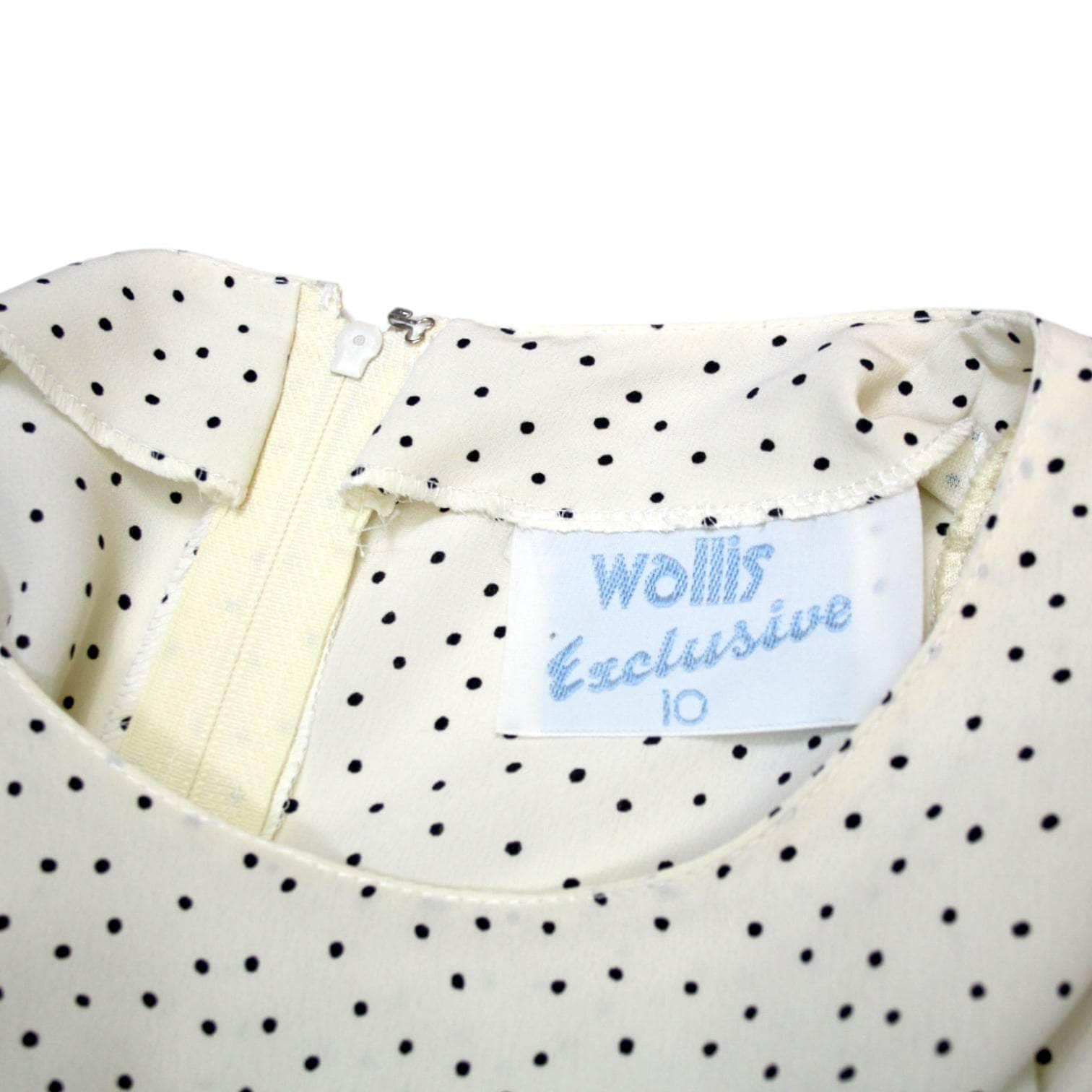 Vintage Wallis Cream Polka Dot 80's Dress