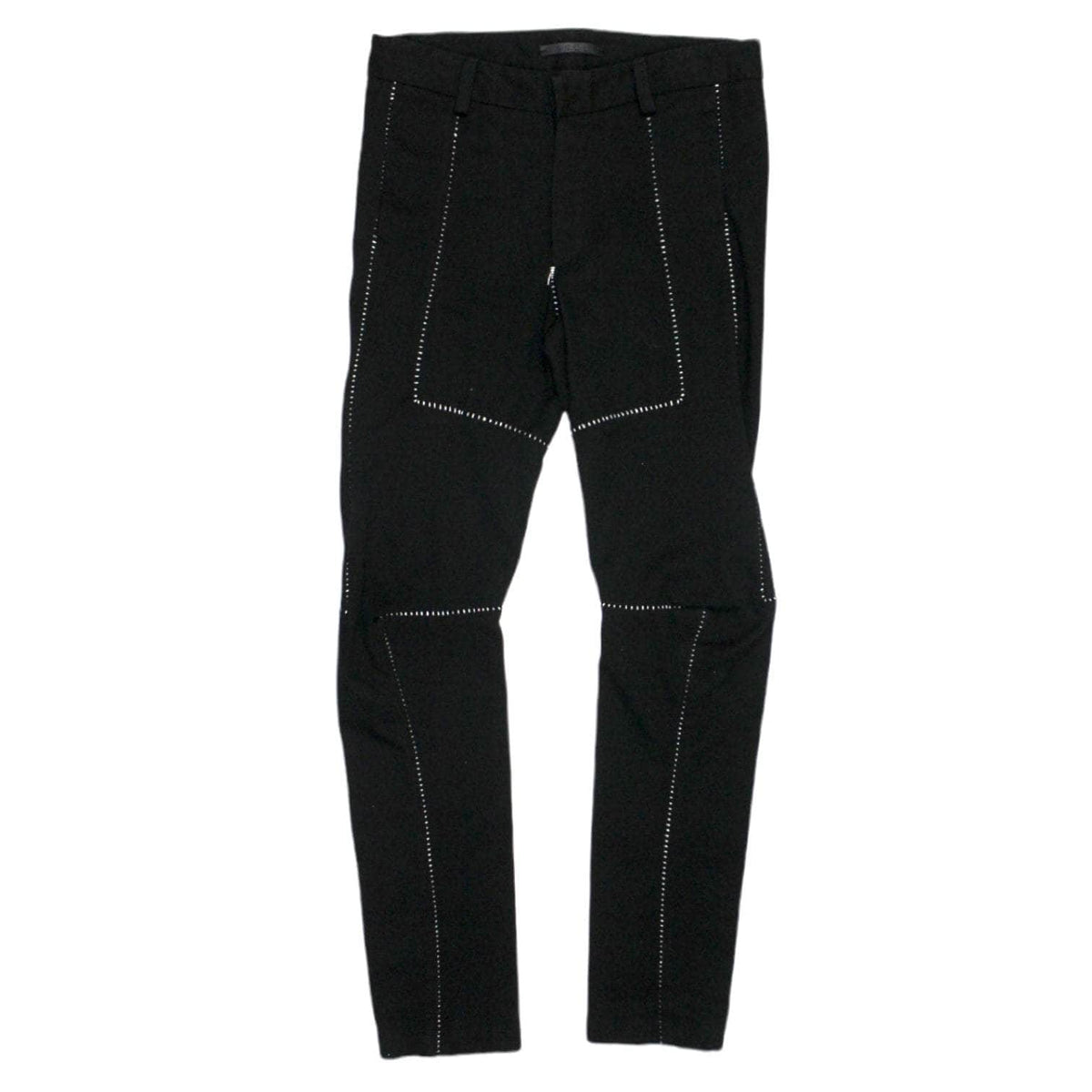 Obscur Black with White Stitch Design Cotton Twill Trousers