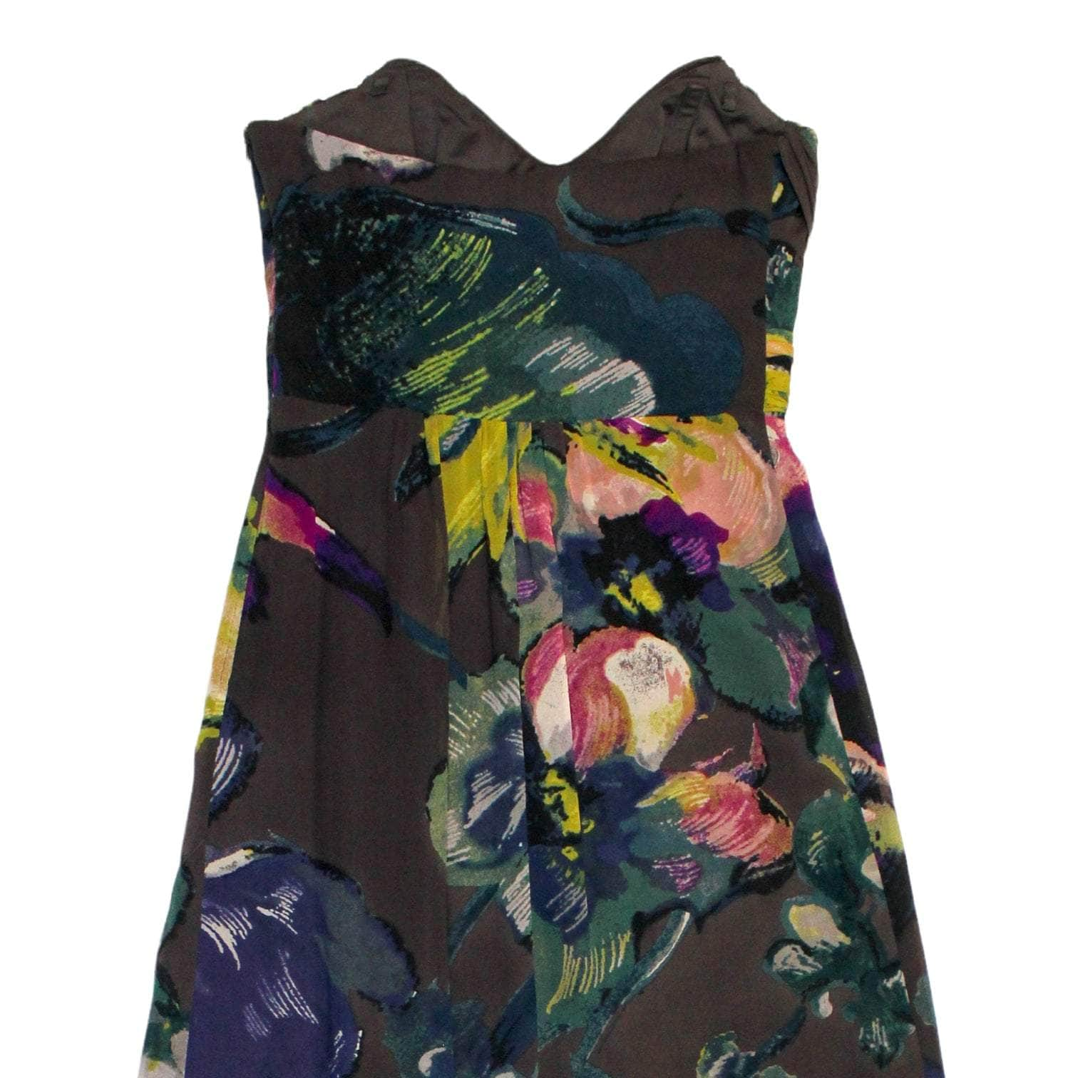 Ted Baker Grey Floral Silk Maxi Dress