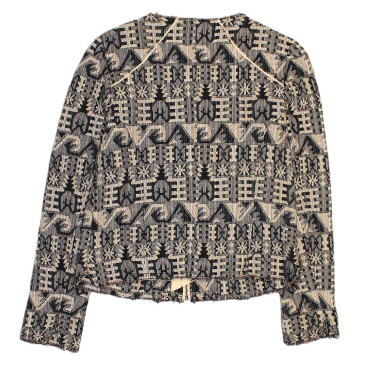 Hei Hei Blue Aztec Weave Collarless Jacket