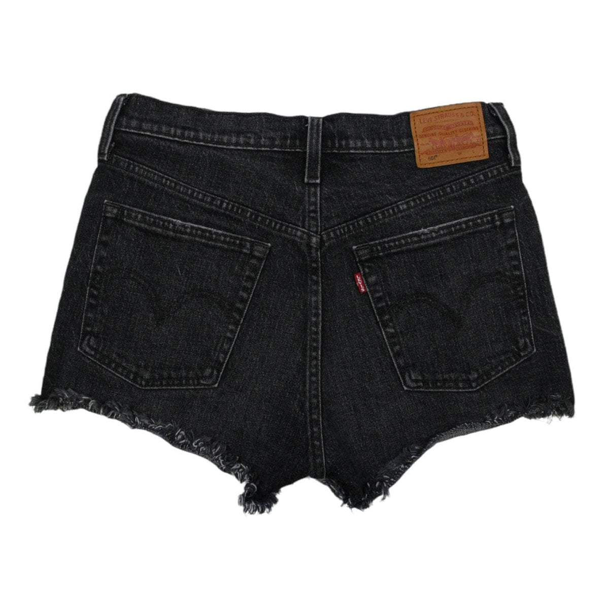 Levis 501 Black Distressed Denim Shorts