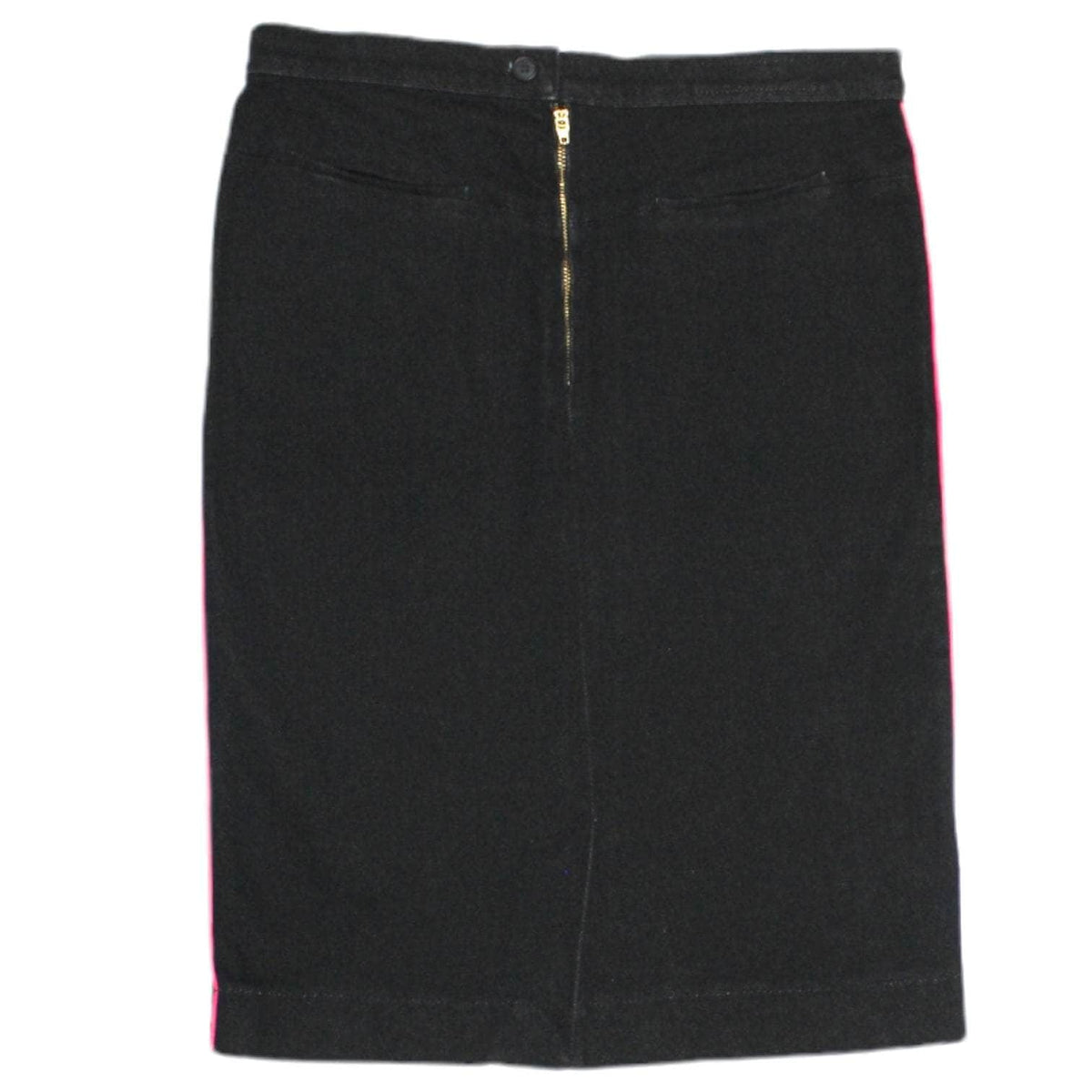 Red Or Dead Black Denim Midi Skirt