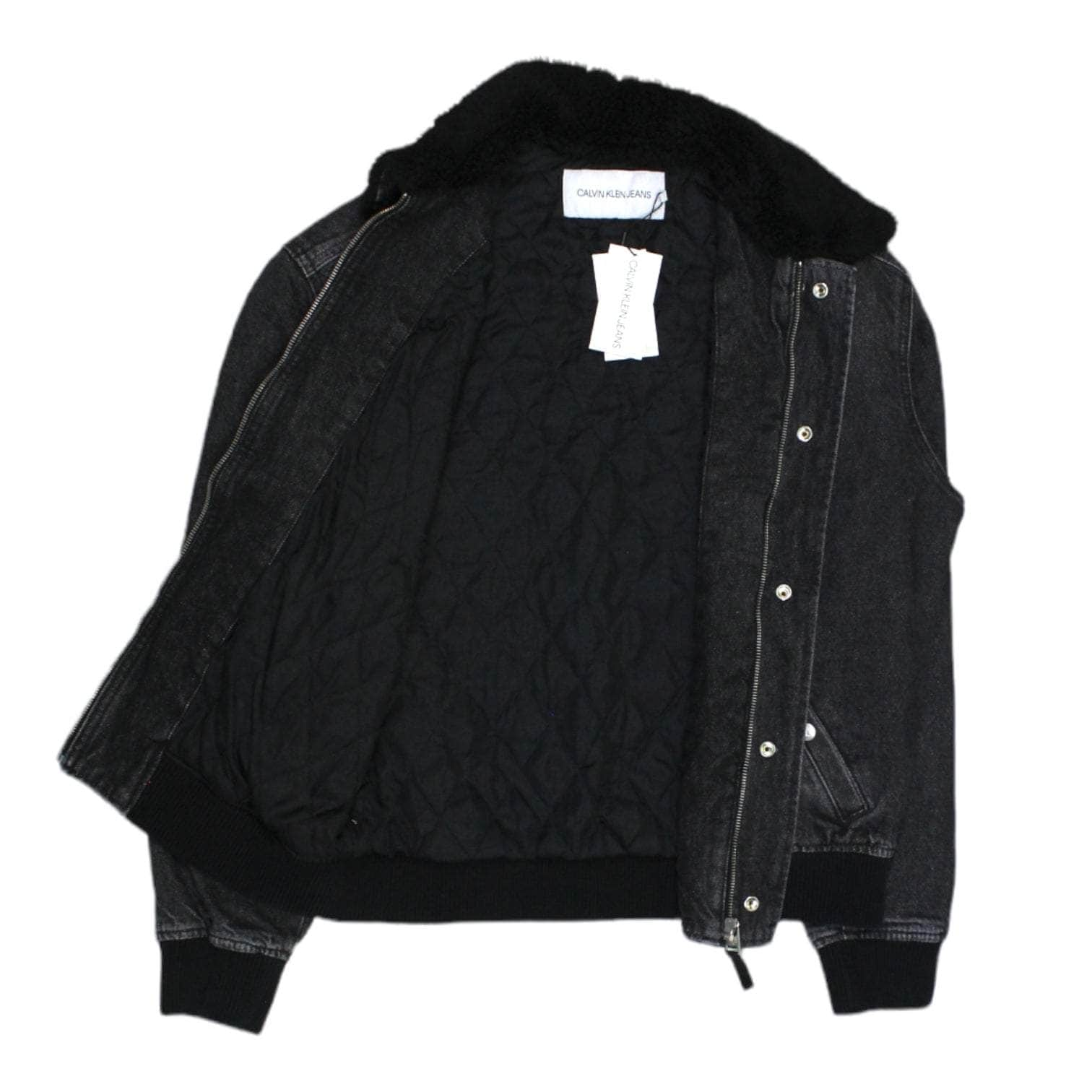 Black fur collar denim jacket best sale