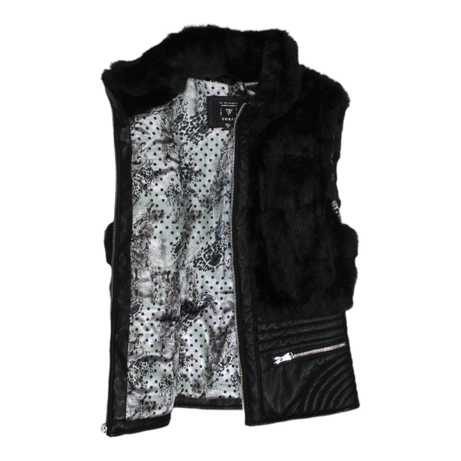 Guess Faux Fur & Leather Gilet