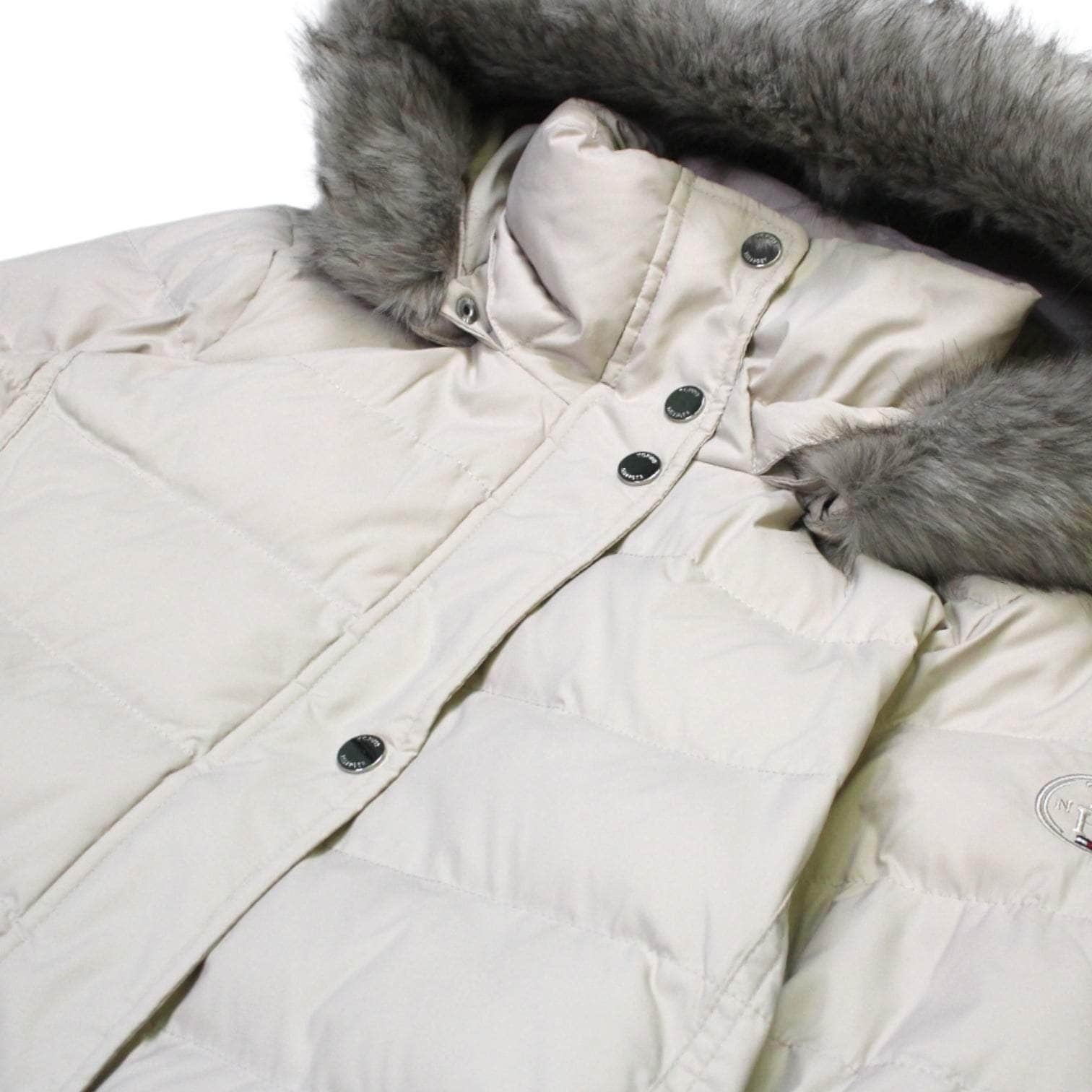 Tommy Hilfiger Cream Quilted Puffer Jacket