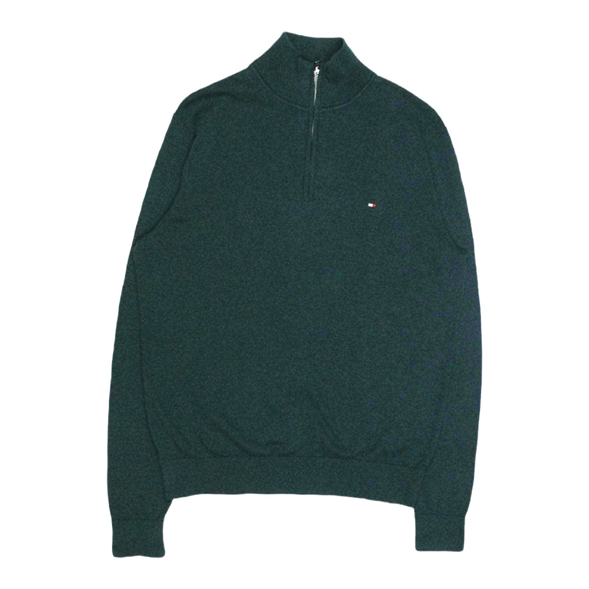 Tommy Hilfiger Green Marl 1/4 Zip Jumper