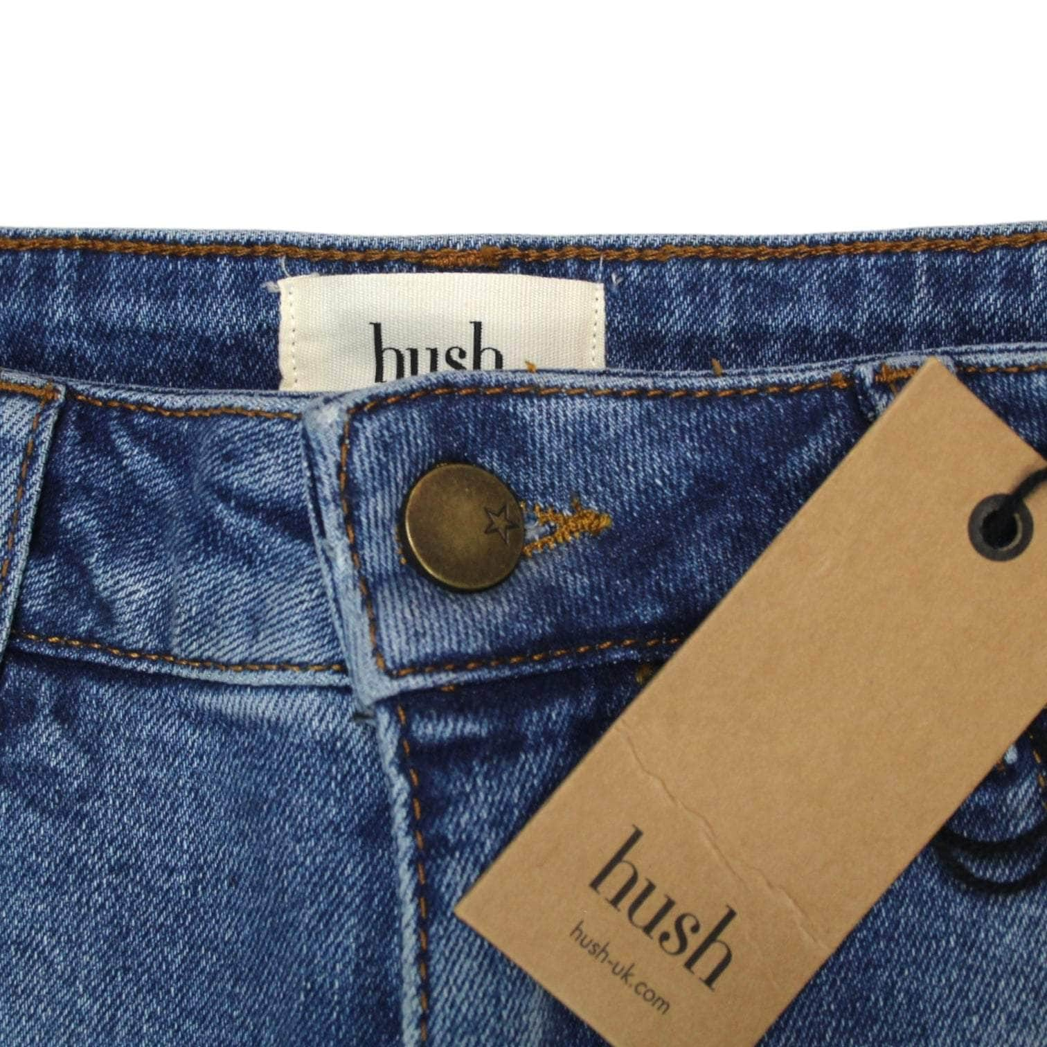 Hush Blue "Margaux" Straight Leg Cropped Blue Jeans