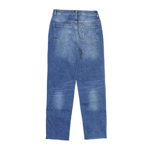 Hush Blue "Margaux" Straight Leg Cropped Blue Jeans