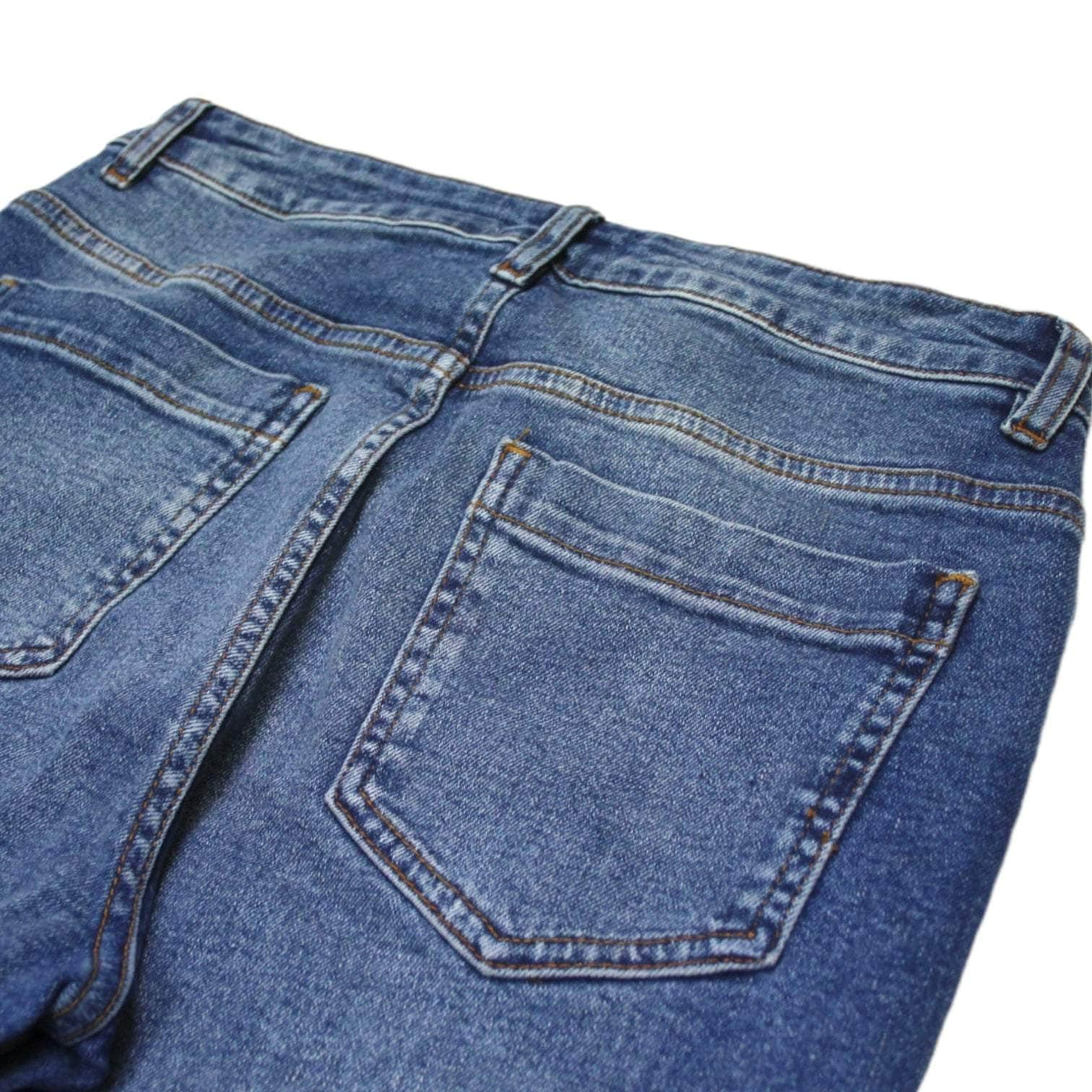 Hush Blue "Margaux" Straight Leg Cropped Blue Jeans