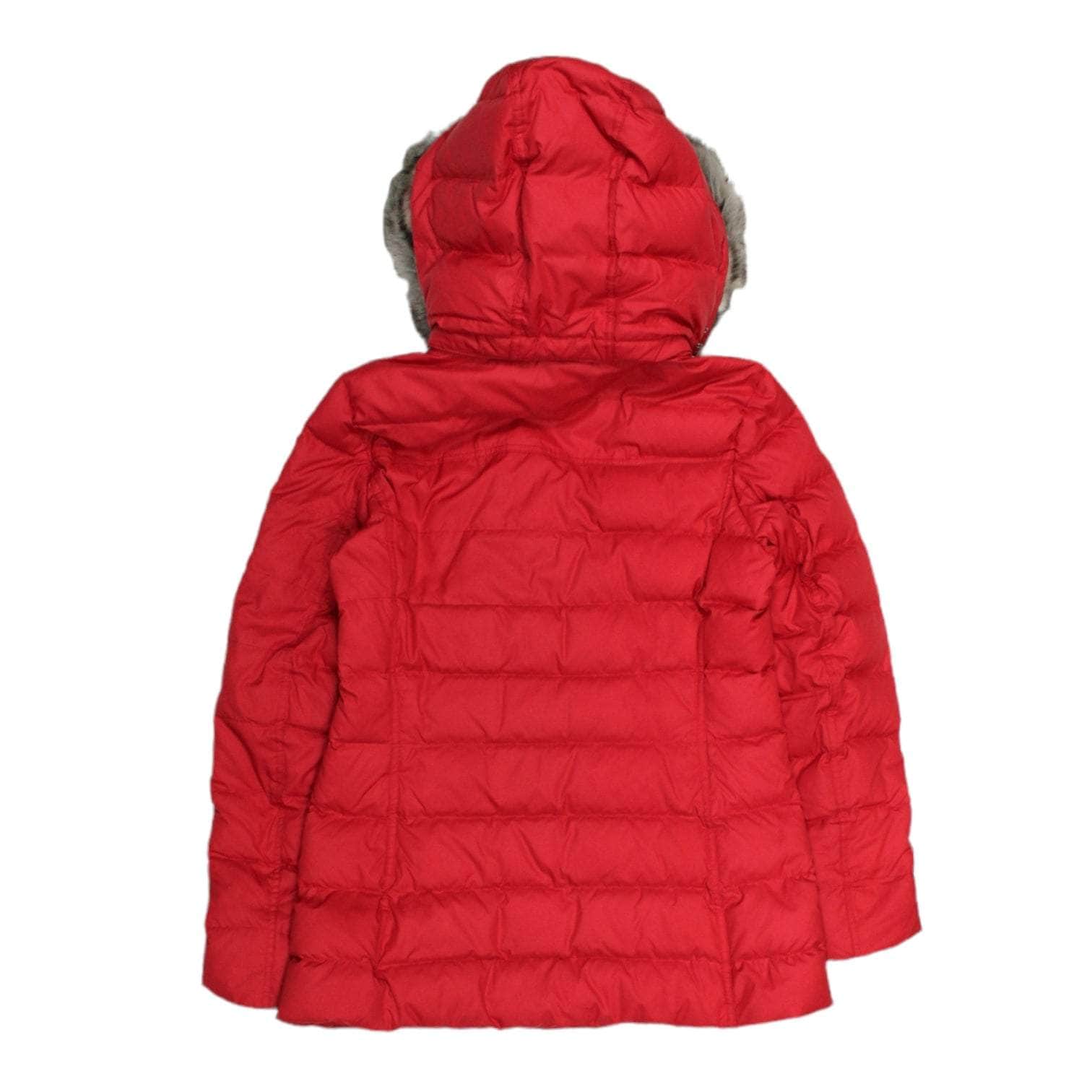 Calvin Klein Red Faux Fur Hooded Puffer Coat