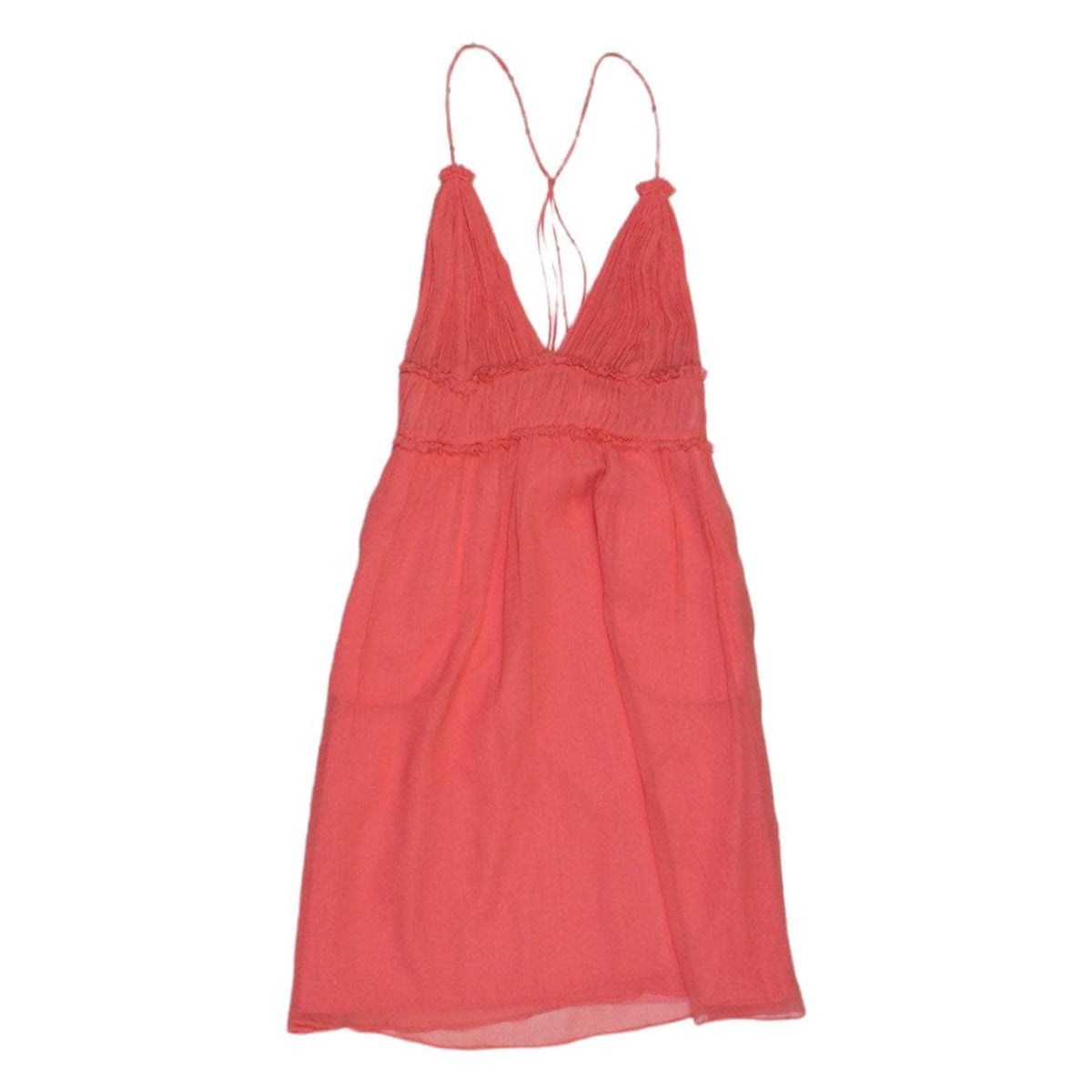 Hoss Coral Pleated Racer Back Dress