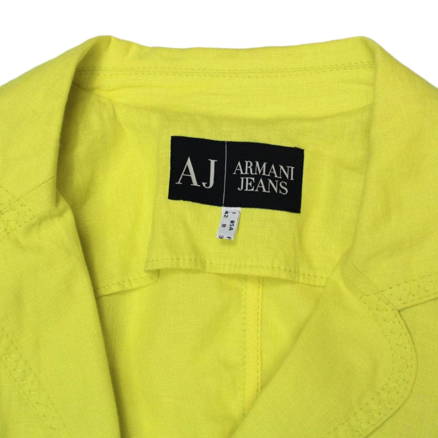 Armani Jeans Fluoro Yellow Linen Jacket