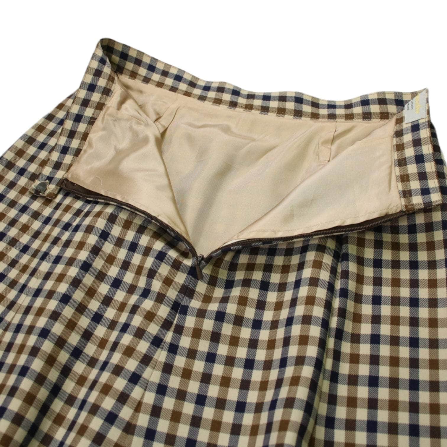 Vintage Aquascutum Cream & Blue Check Skirt