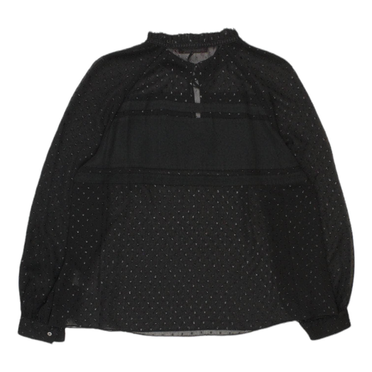 All Saints Black Sheer Long Sleeved Top