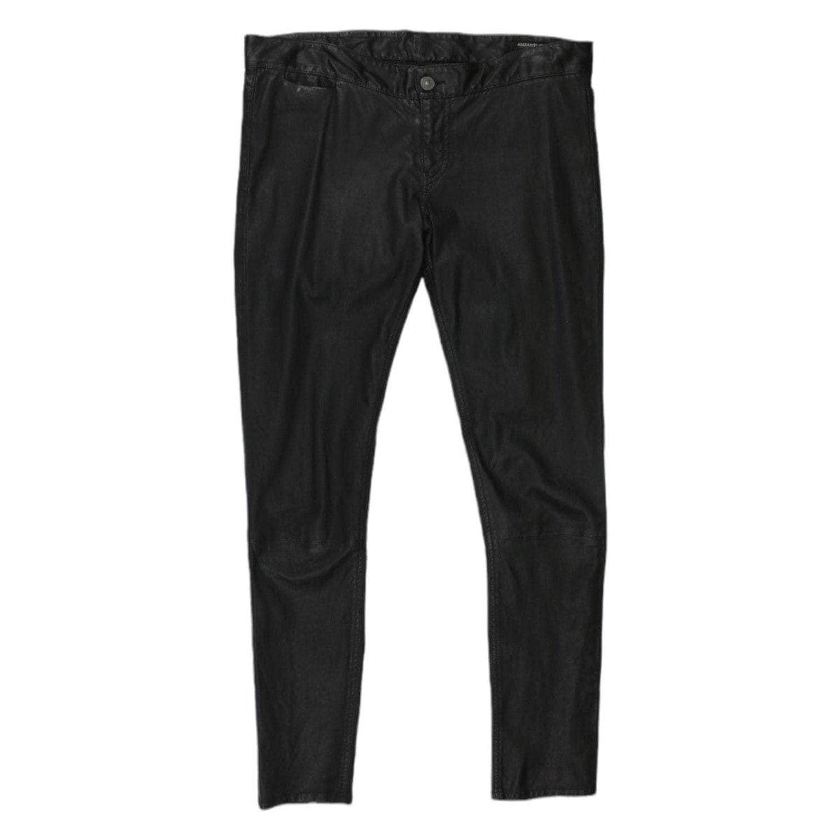 All Saints Black Leather Skinny Jeans