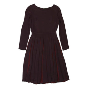 Shopyte Burgundy Midi Pleated Dress