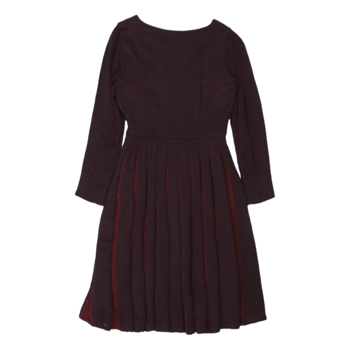 Shopyte Burgundy Midi Pleated Dress